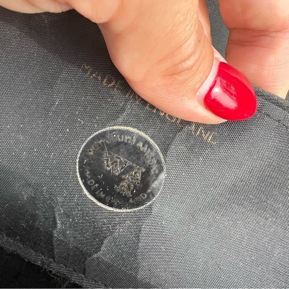 VINTAGE WA Weymouth American made in England black leather handbag purse - Picture 4 of 11